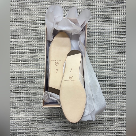 NWB Loeffler Randall Leonie Mary Jane Ballet Flats in Ivory Satin, 7.5 - Picture 5 of 7